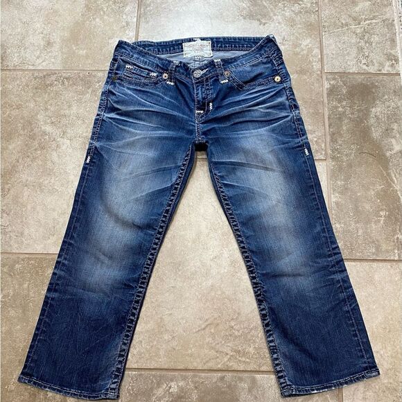 •	Big Star Liv Capri Jeans Women’s 30x23 Blue Stretch Denim EUC - Picture 13 of 15